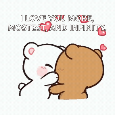 Two Teddy Bears Hugging I Love You More Mostest And Infinity GIF