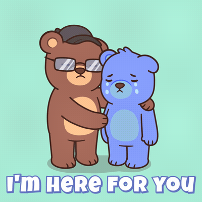Two Teddy Bears Hugging I'm Here For You GIF