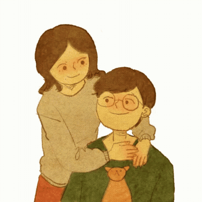 Two Teddy Bears Hugging In Front Of Pink Heart GIF