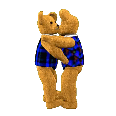 Two Teddy Bears Hugging In Plaid Shirts Sticker