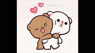 Two Teddy Bears Hugging Love You Charlie GIF