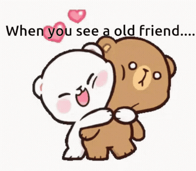 Two Teddy Bears Hugging When You See An Old Friend GIF