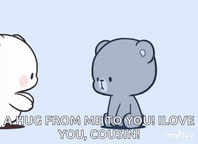 Two Teddy Bears Hugging With A Hug From Me To You I Love You Cousin GIF