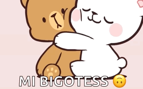 Two Teddy Bears Hugging With Heart GIF