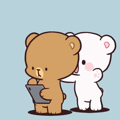 Two Teddy Bears Hugging With Heart Speech Bubble GIF