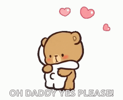 Two Teddy Bears Hugging With Hearts GIF