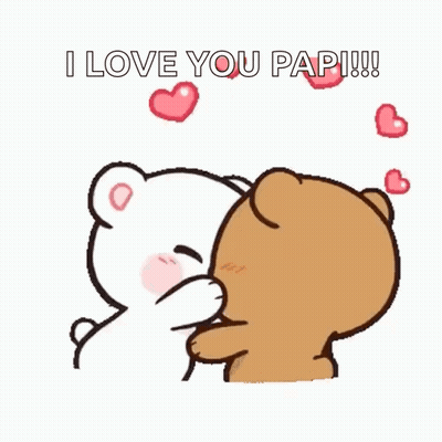 Two Teddy Bears Kissing I Love You Papi GIF