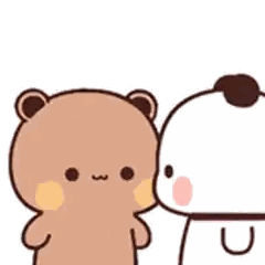 Two Teddy Bears Kissing With Hearts Sticker
