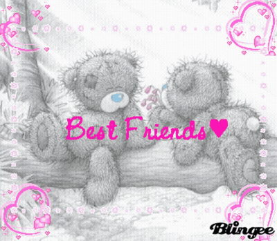 Two Teddy Bears On Tree Branch Best Friends GIF