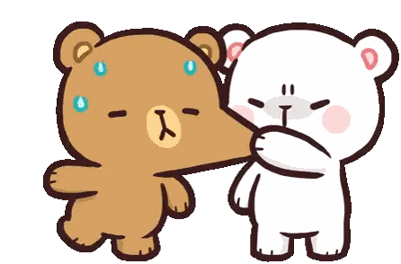 Two Teddy Bears One Blowing Nose Sticker