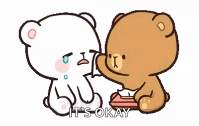 Two Teddy Bears One Crying Other Holding Tissues GIF