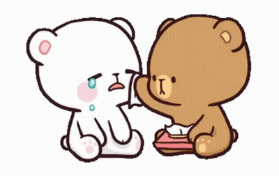 Two Teddy Bears One Holding Tissue GIF