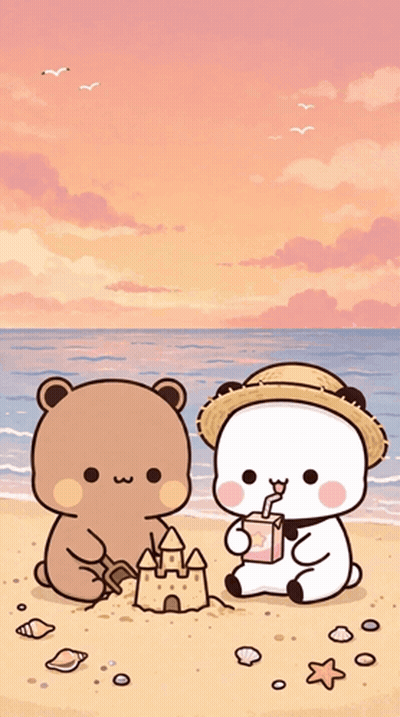 Two Teddy Bears Playing In Sand GIF