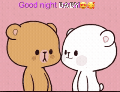 Two Teddy Bears Saying Good Night Baby GIF