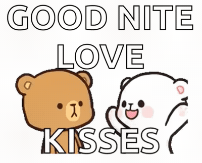 Two Teddy Bears Saying Good Nite Love Kisses GIF