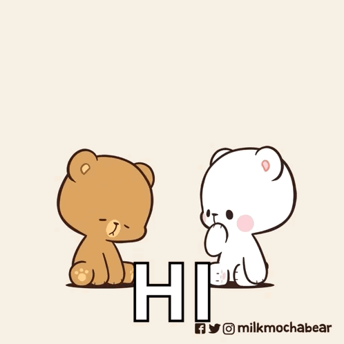 Two Teddy Bears Saying Hi GIF