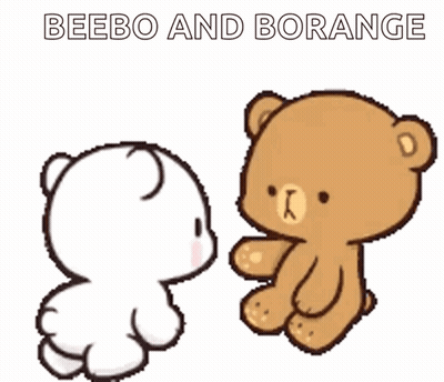 Two Teddy Bears Sitting And Talking GIF