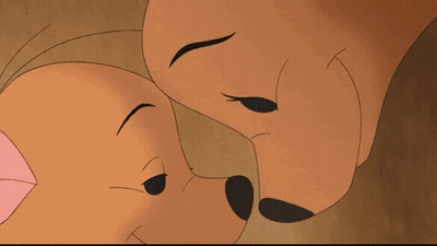 Two Teddy Bears Sitting One Crying GIF