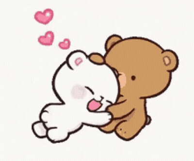 Two Teddy Bears Sitting Opposite Looking At Each Other GIF