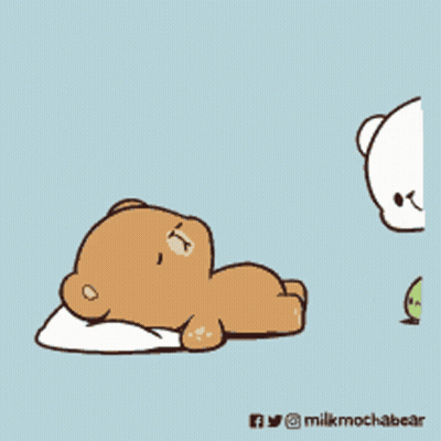 Two Teddy Bears Sleeping Under Stars GIF
