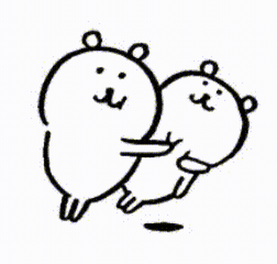 Two Teddy Bears Standing In Front Of Mirror GIF