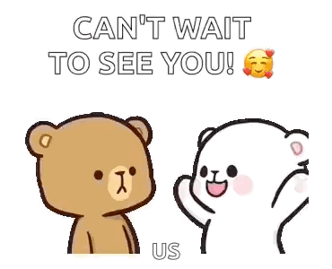 Two Teddy Bears Standing Next To Each Other Talking GIF