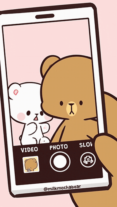 Two Teddy Bears Taking A Selfie GIF
