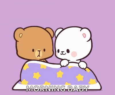 Two Teddy Bears Under Blanket Morning Baby GIF
