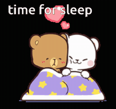 Two Teddy Bears Under Blanket Sleep GIF