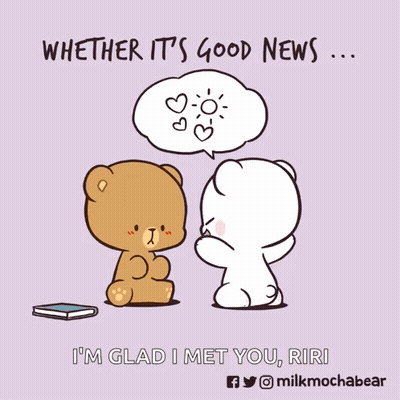 Two Teddy Bears Whether It's Good News I'm Glad I Met You GIF