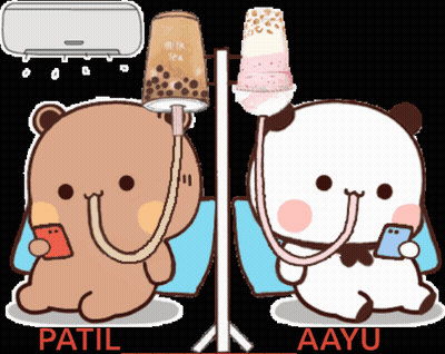 Two Teddy Bears With Patil And Aayu On Bottom GIF