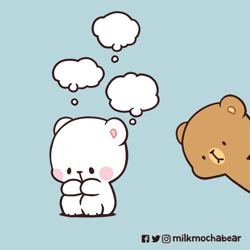 Two Teddy Bears With Speech Bubbles Milkmochabear GIF