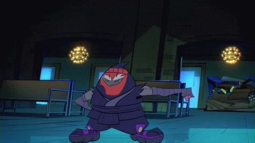 Two Teenage Mutant Ninja Turtles Fighting GIF