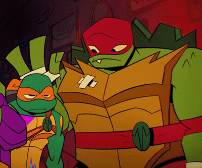 Two Teenage Mutant Ninja Turtles Side By Side GIF