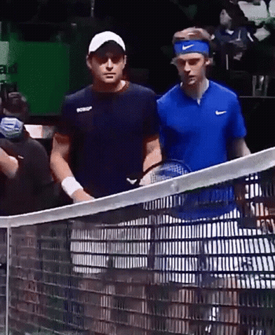 Two Tennis Players On Court GIF