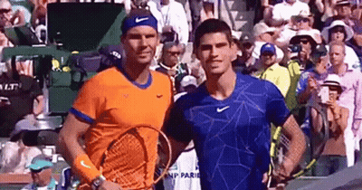 Two Tennis Players On Court GIF