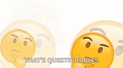 Two Thinking Emojis Saying That's Questionable GIF