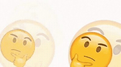 Two Thinking Emojis With Hands On Chins GIF