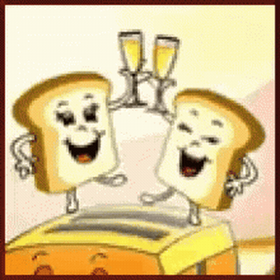 Two Toast Slices With Champagne Glasses GIF