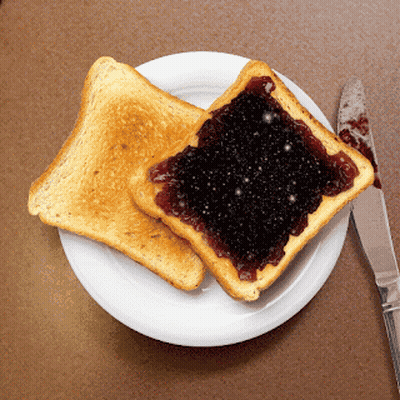 Two Toast Slices With Jam GIF