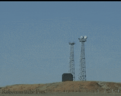 Two Towers On A Hill Robomustache Press GIF
