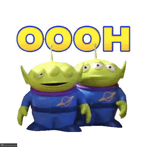 Two Toy Story Aliens With Oooh Sticker