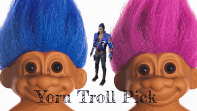 Two Trolls Blue Pink Hair Yoru Troll Pick GIF