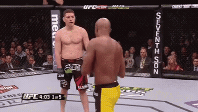 Two UFC Fighters With Seventh Son Banner GIF