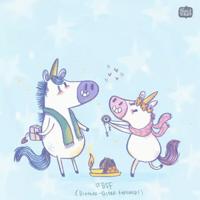 Two Unicorns May Your Raksha Bandhan Be Magical GIF