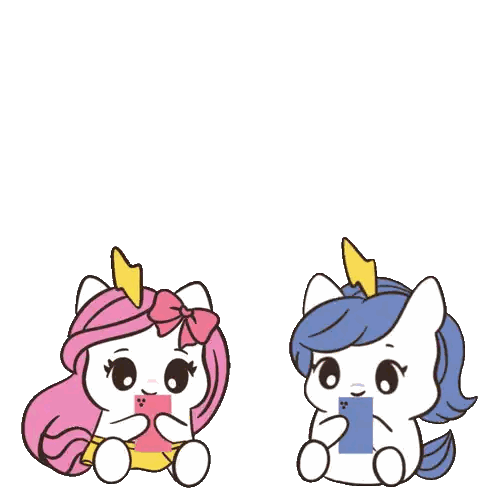 Two Unicorns Saying Hi And I Love You Sticker