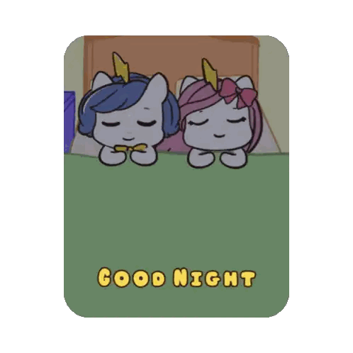 Two Unicorns Sleeping Good Night Sticker