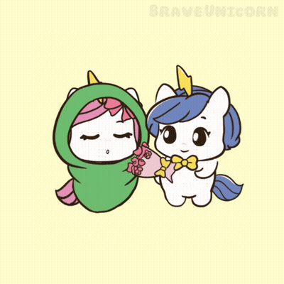 Two Unicorns With Bag Of Chips GIF