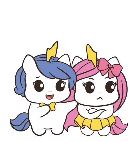 Two Unicorns With No Speech Bubble Sticker