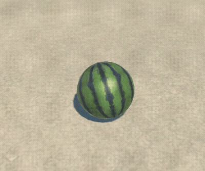 Two Watermelons Cut In Half On Sand GIF
